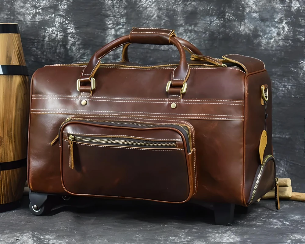 leather carry on bag